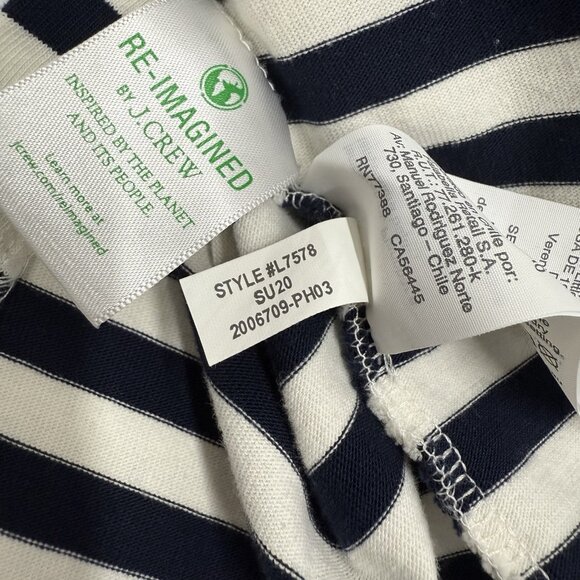 J. Crew Cotton Stretch Pencil Skirt Size 0 Navy Blue Striped Nautical Preppy‎ - Picture 11 of 15